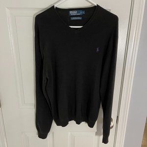 Polo Black V Neck Sweater - Sz M